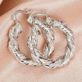 Huitan Gold Twist Hoop Earrings – Glossy Fashion Jewelry