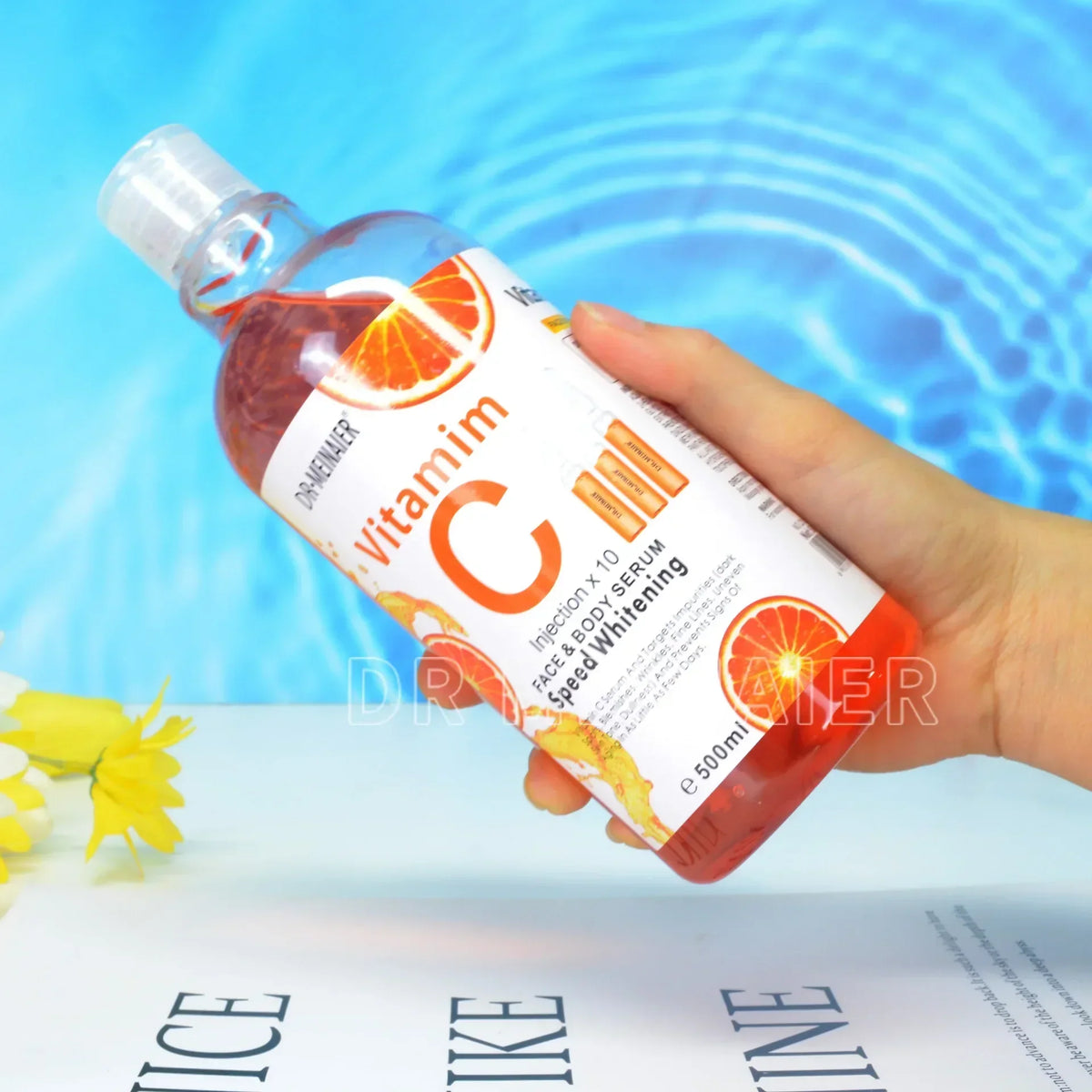 500ml Vitamin C Hyaluronic Acid AHA Face & Body Serum