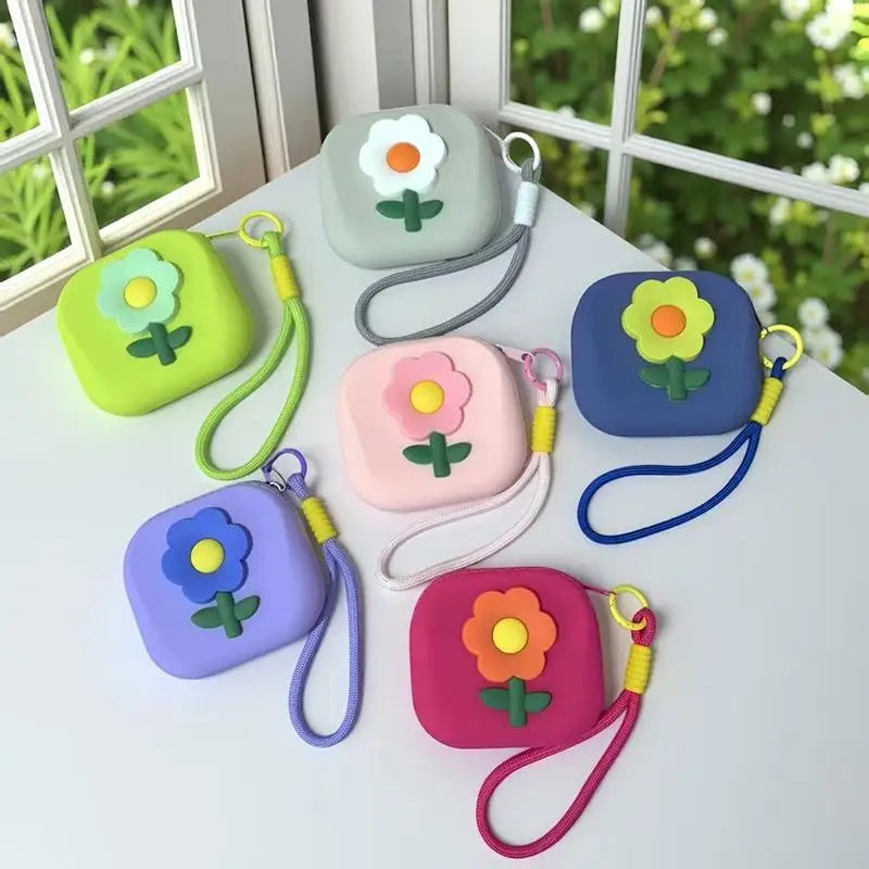 Flower Silicone Mini Wallet & Coin Purse with Lanyard | Waterproof