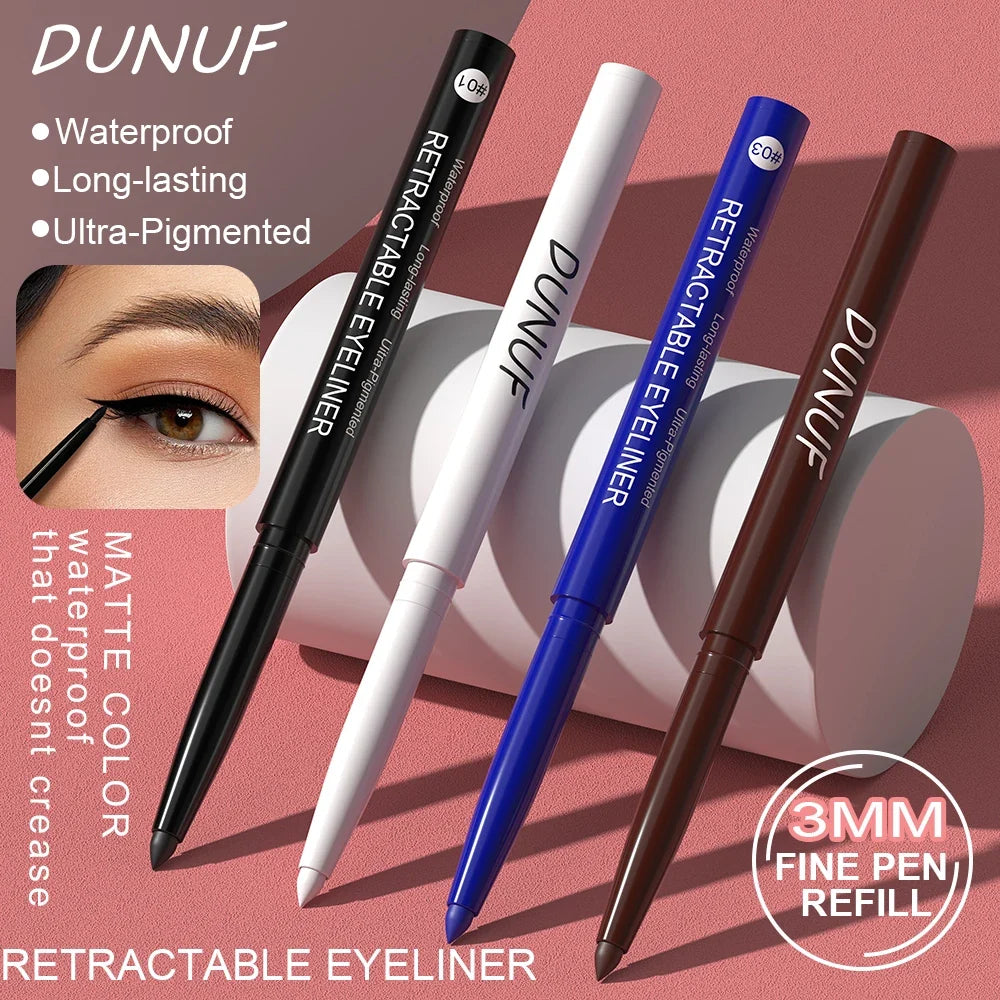 DUNUF 4-Pc Waterproof Eyeliner Pencil Set – Smudge-Proof
