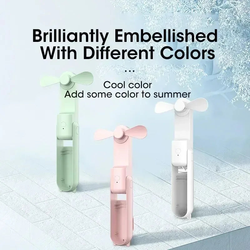 NOCCLILI USB Rechargeable Folding Mini Fan with Power Bank
