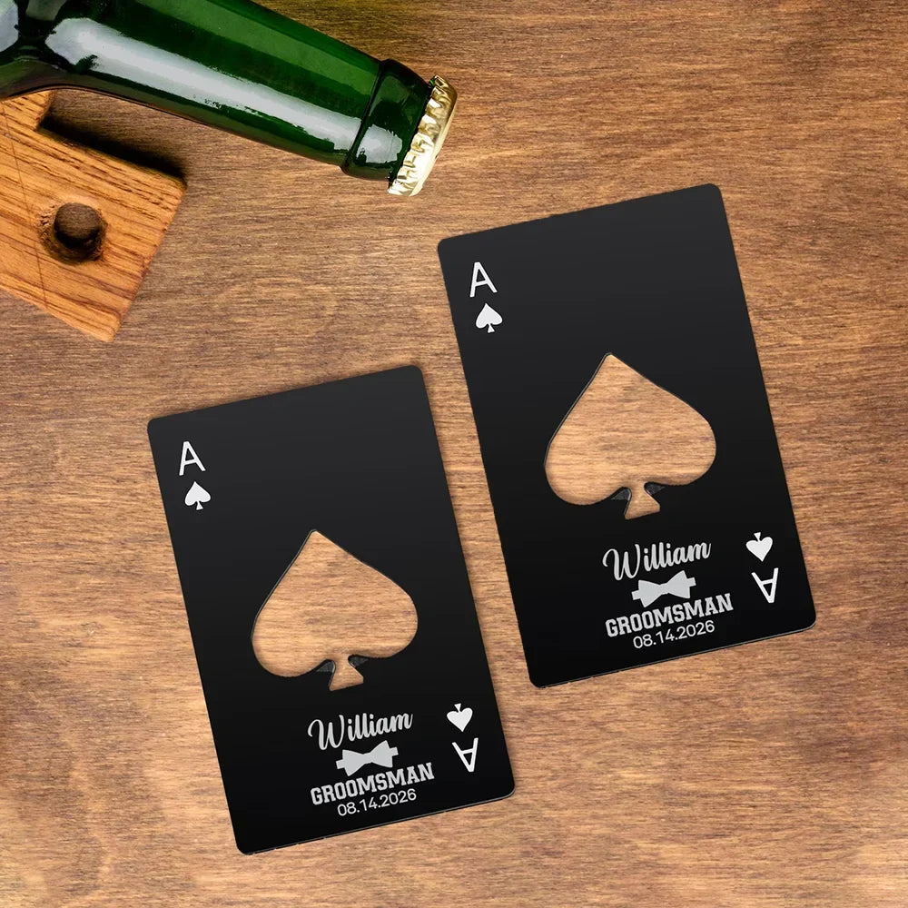 Custom Ace of Spades Metal Bottle Opener – Wedding Party Favor