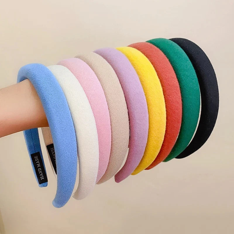 Colorful Spong Linen Headdress Simple Basic Face-washing Headband