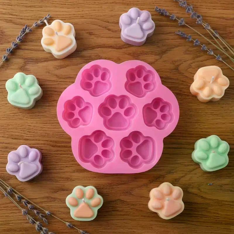 Cute Pet Paw Silicone Mold – DIY Candle Soap Chocolate Baking