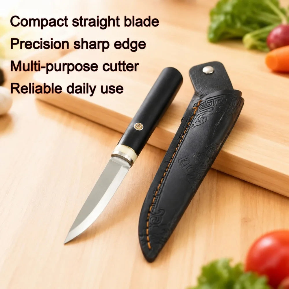 PLYS Stainless Steel Kitchen Knife with Leather Sheath | 8.6"