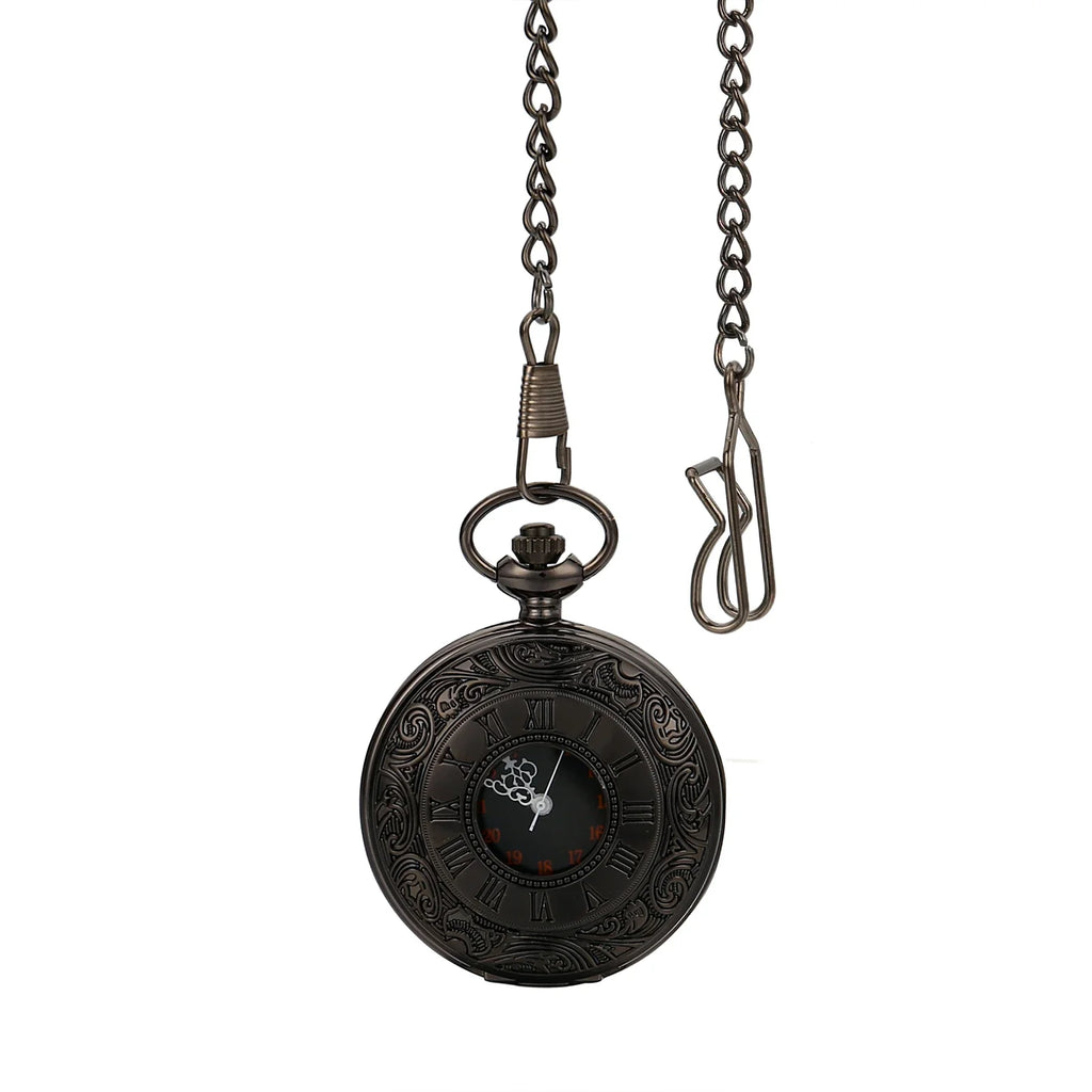 Antique Vintage Quartz Pocket Watch with Chain | Retro Men's