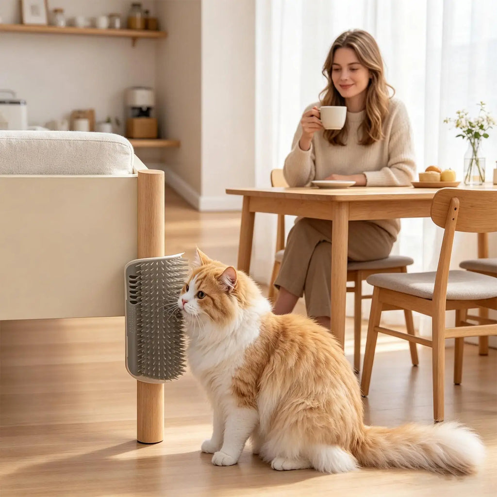 Wall Mounted Self-Cleaning Pet Grooming Brush & Comb