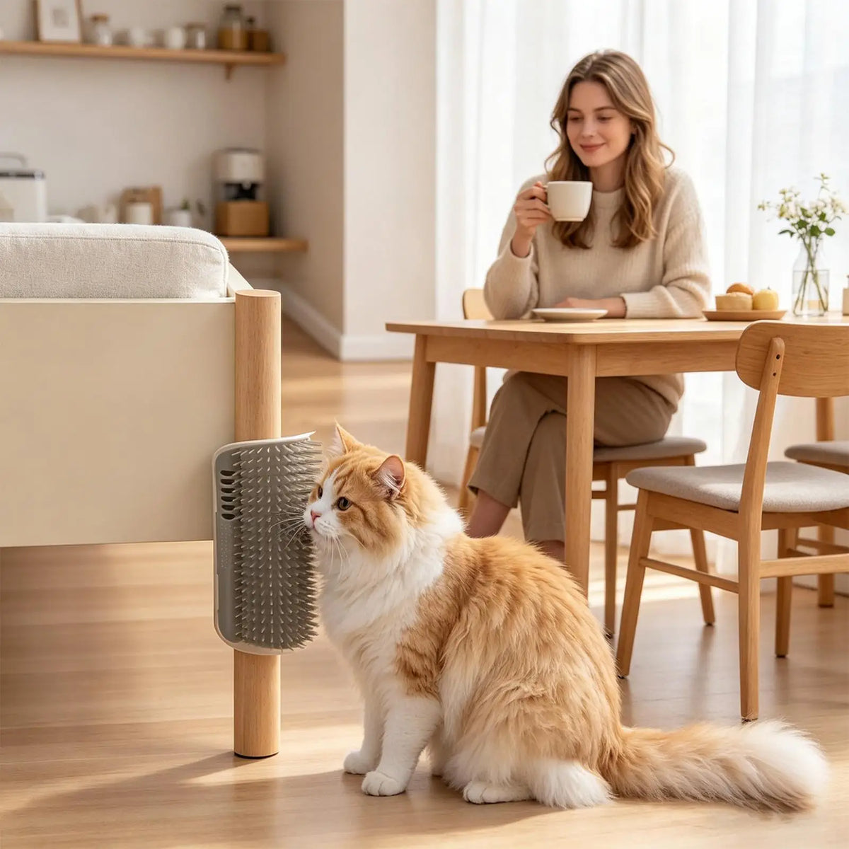 Wall Mounted Self-Cleaning Pet Grooming Brush & Comb