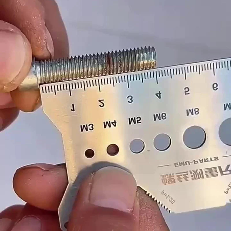 10 Multi-purpose Stainless Steel Bolt Gauge Thread Checker Flat