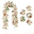 Autumn Maple Leaf & Pumpkin Wreath Set of 2 – Fall Décor