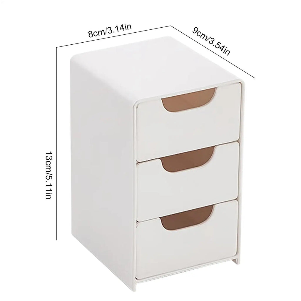 Tabletop Storage Organizer Large Capacity Drawer Portable 3 Layer Box