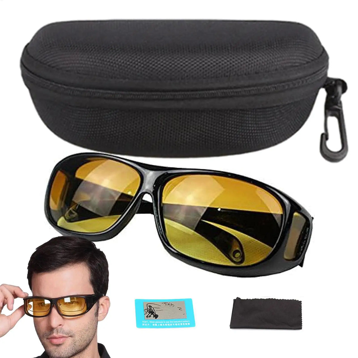 Oversized Night Driving Glasses – Anti-Glare Fit Over Rx