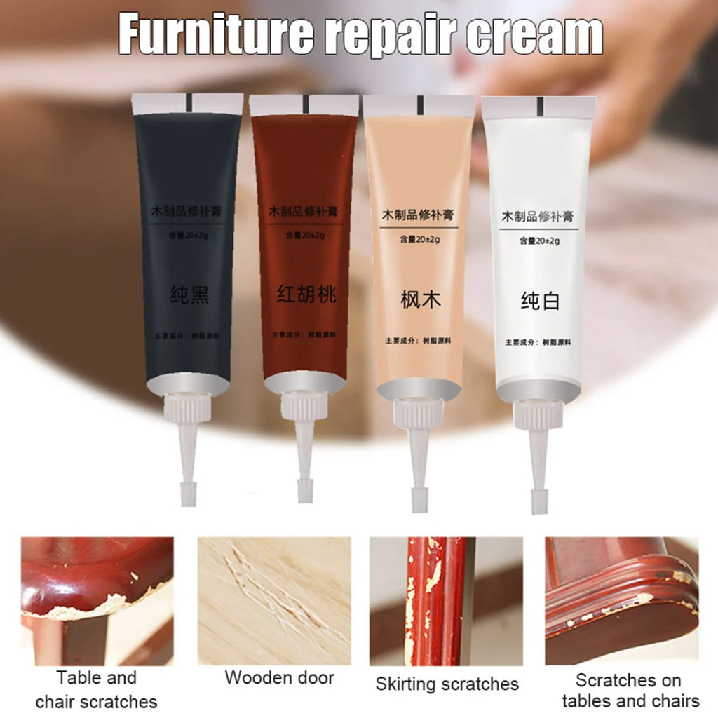 Wood Filler Repair Paste | Scratches, Cracks & Gouges – 14 Colors