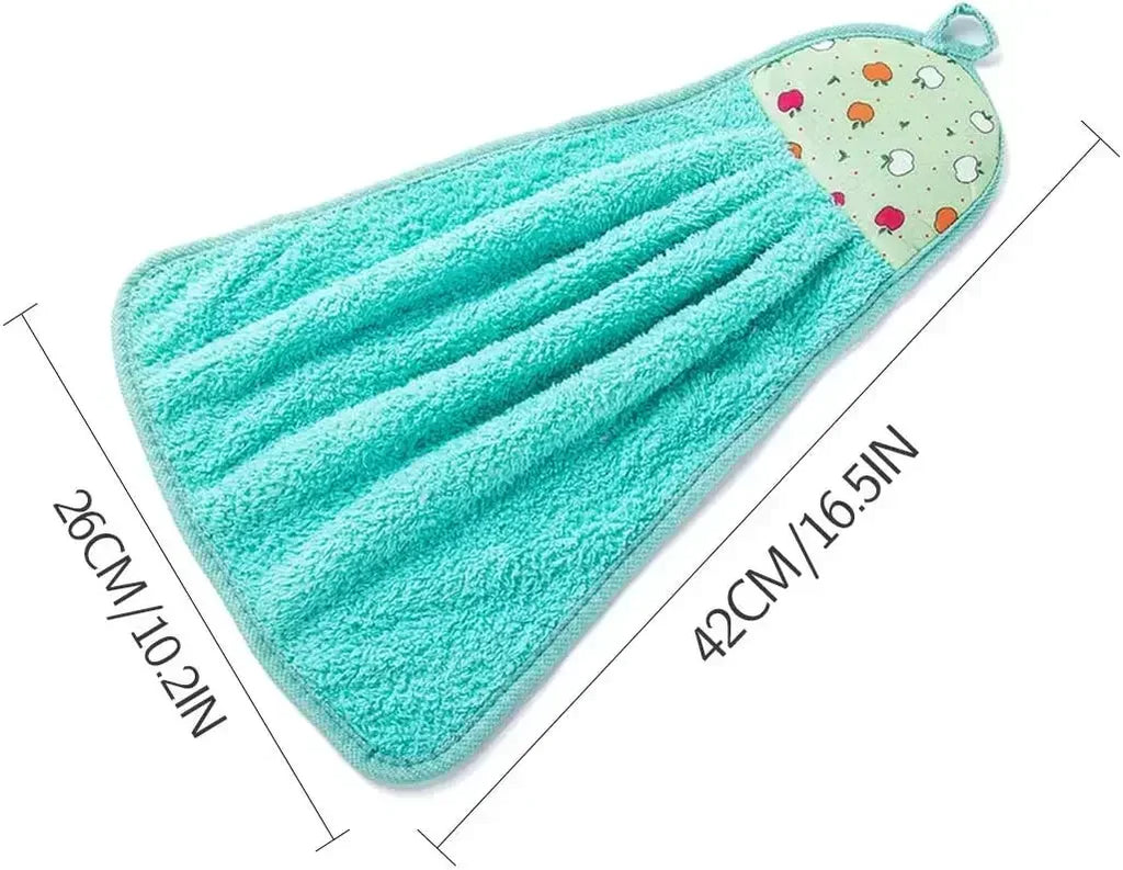 4-Pack Cartoon Microfiber Dish Cloths & Hanging Hand Towels