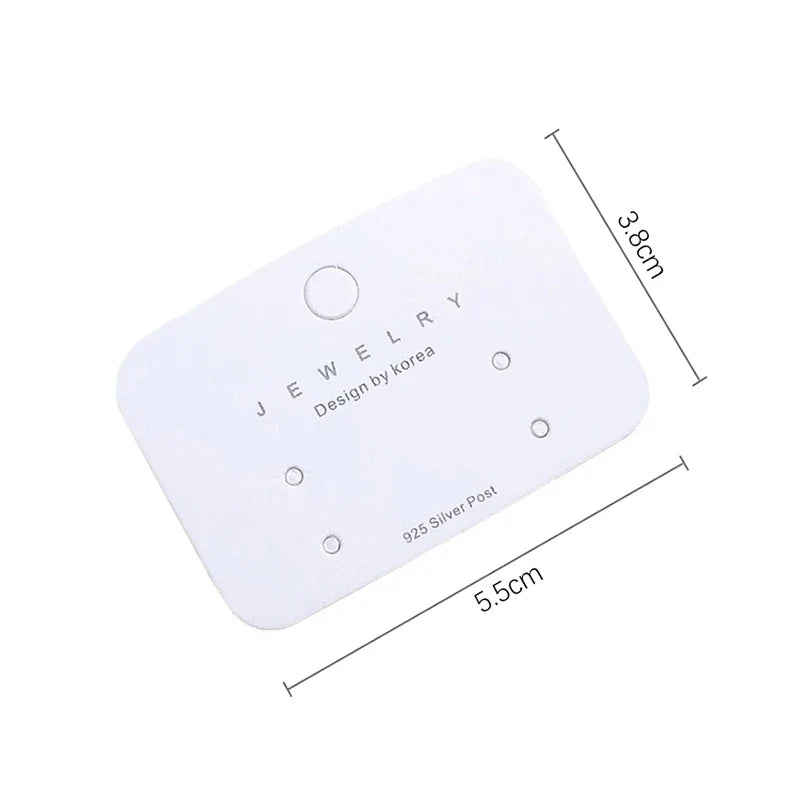 50 Pcs White Earring Display Cards – DIY Jewelry Packaging Tags
