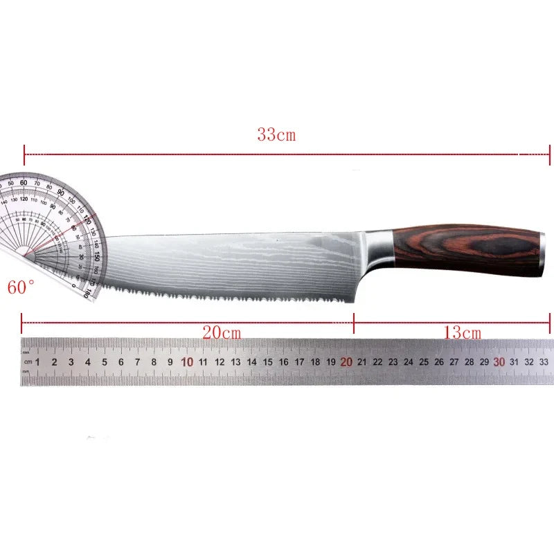 8-Inch Serrated Stainless Steel Bread & Kitchen Knife