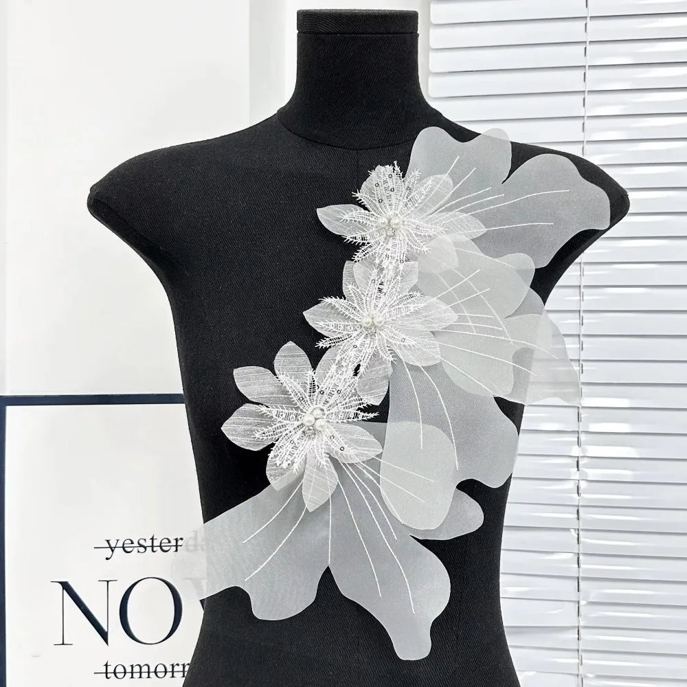 3D Organza Flower Patch – Handmade DIY Corsage Embellishment