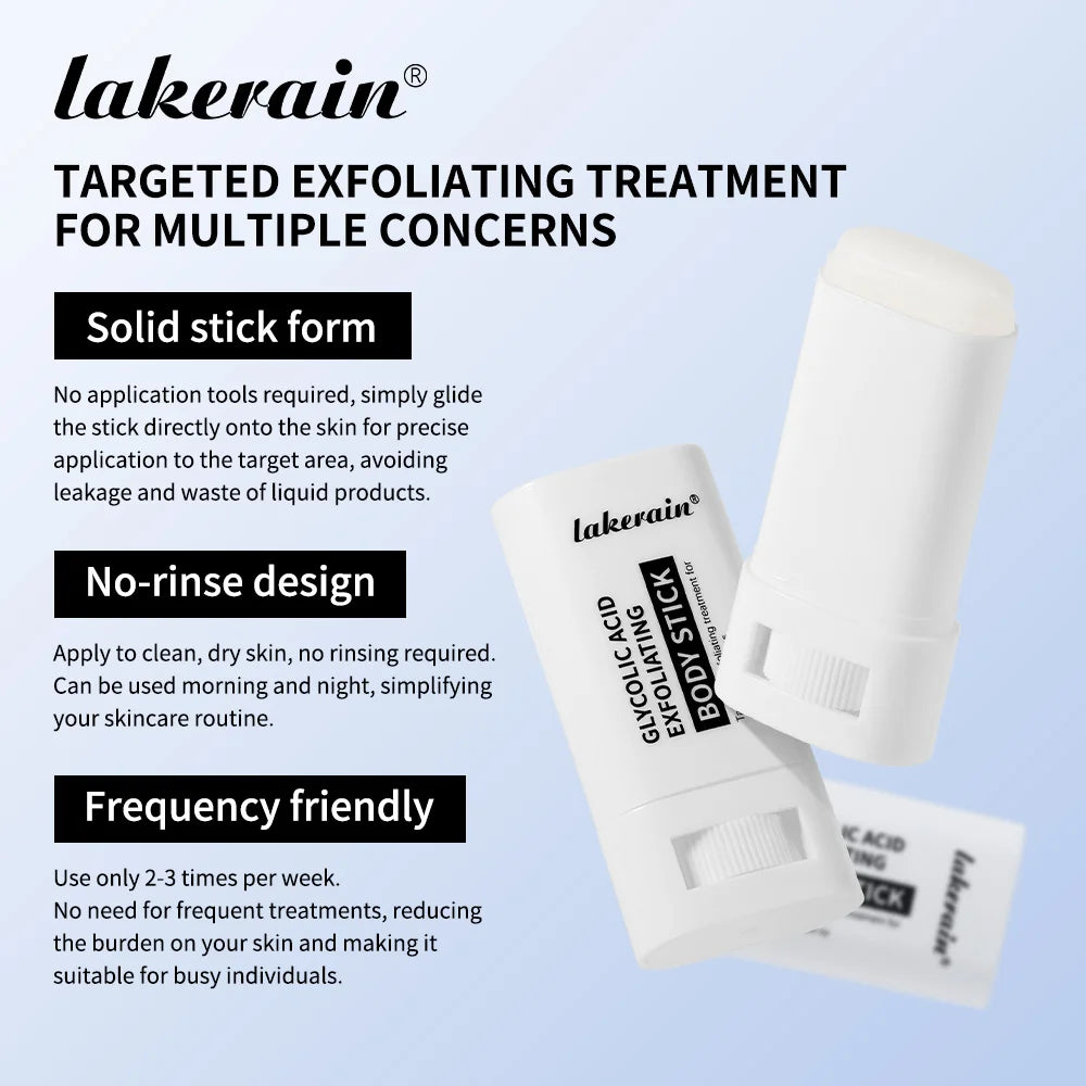 Lakerain Glycolic Acid Exfoliating Body Stick | Smooth & Moisturize