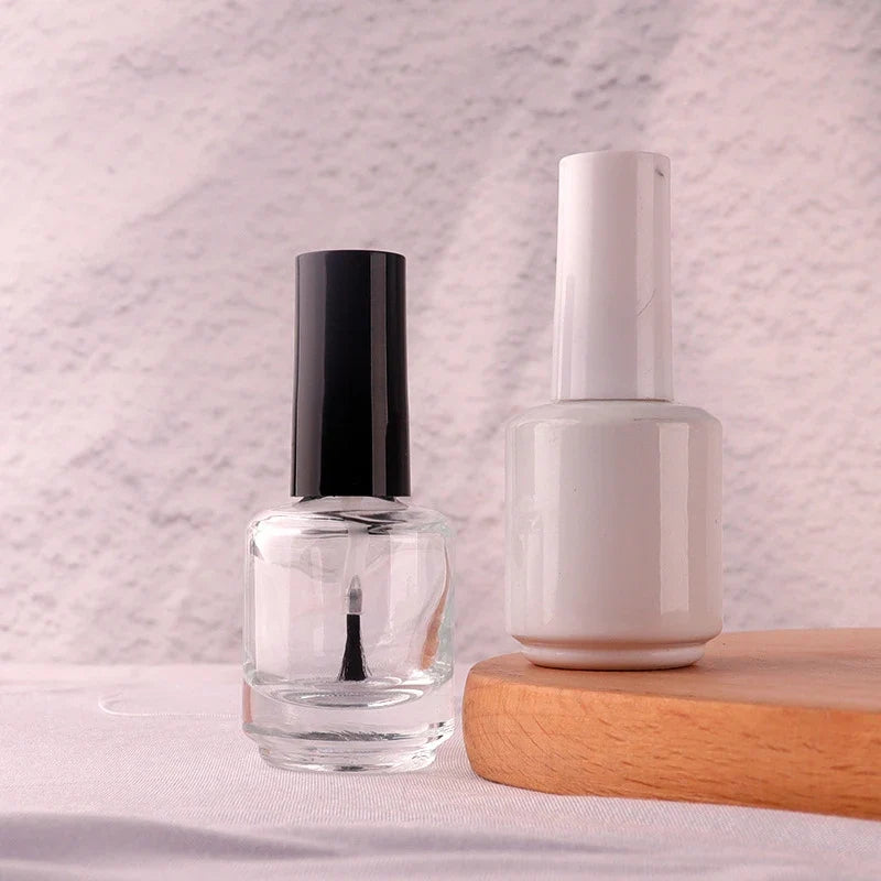 15ml Empty Glass Nail Polish Bottle with Lid & Brush
