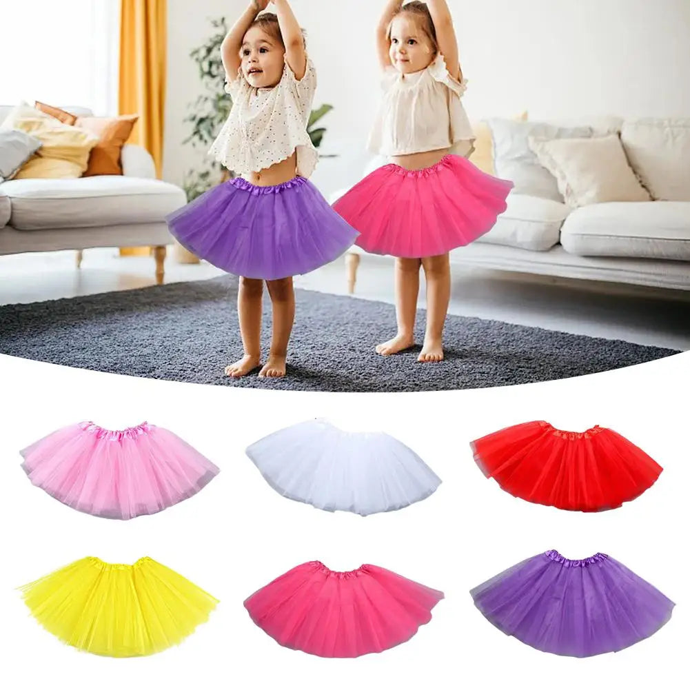 Girls' 3-Layer Tulle Tutu Skirt – Ballet & Party Ages 2–8