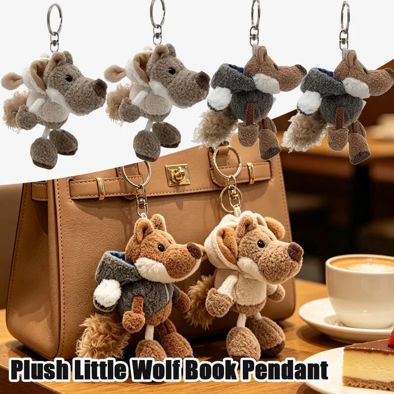 Wolf Plush Keychain Backpack Charm | Cute Stuffed Animal Gift
