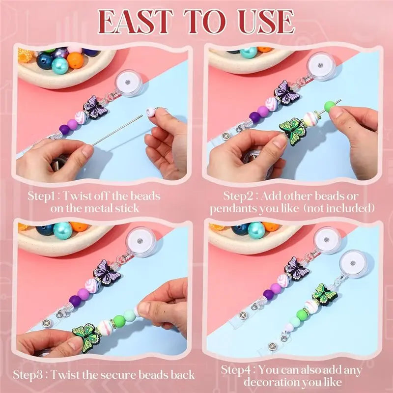A36T-DIY Jewelry Making Alligator Clip Holder Swivel Beaded Blank