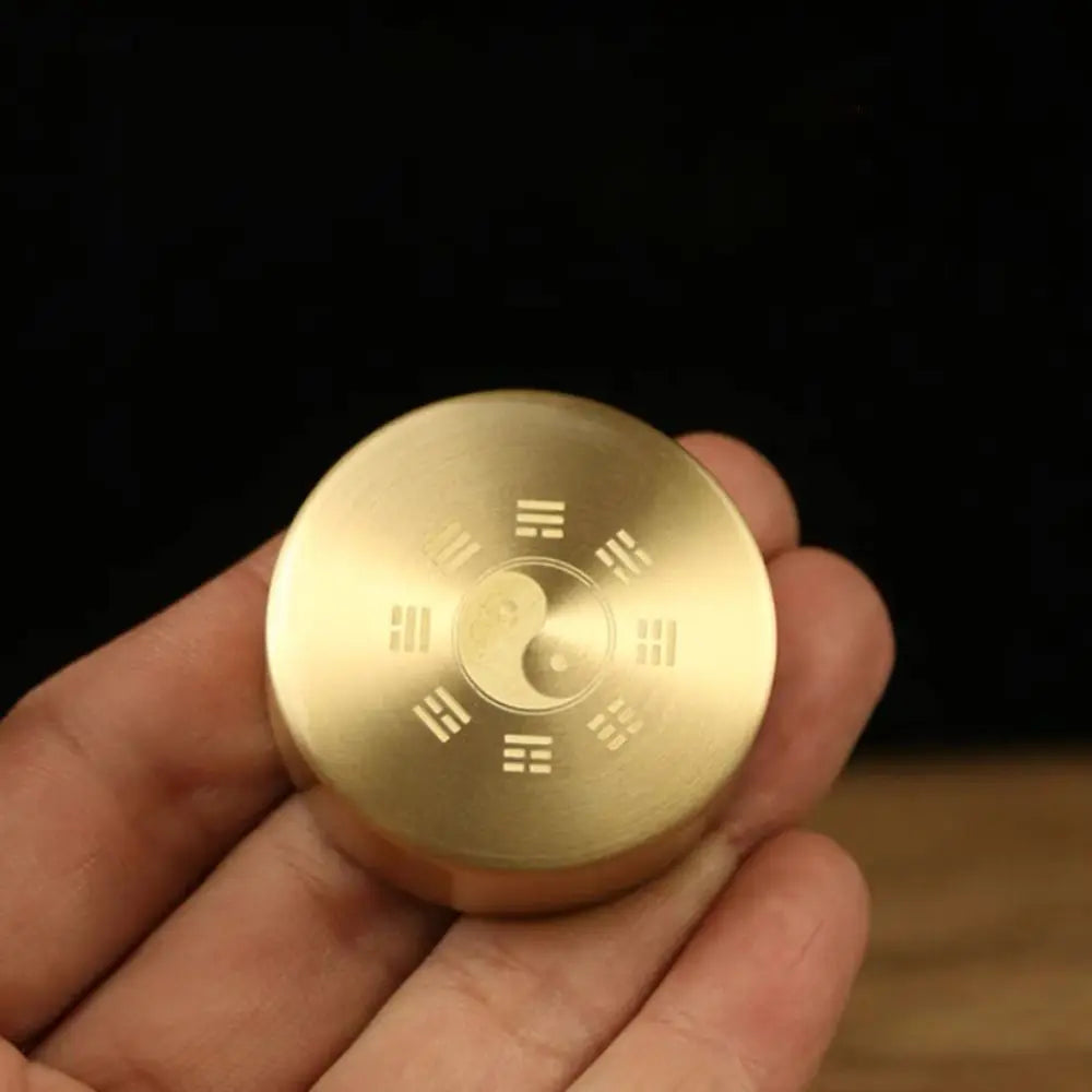 Solid Brass BaGua Paperweight – Chinese Brush Rest Décor
