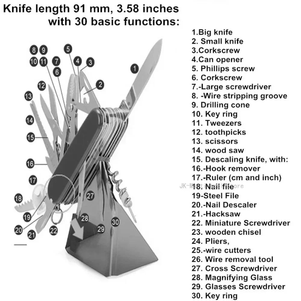 17-in-1 Multi-Tool Pocket Knife – Stainless Steel Camping Pliers