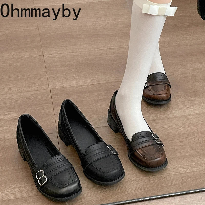 Women's Vintage Mary Jane Low Heel Slip-On Pumps | Sizes 5–9