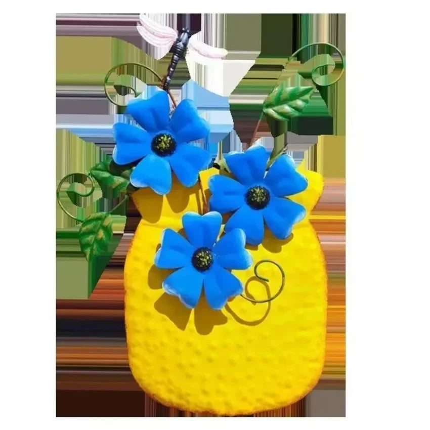Metal Flower Wall Vases – Outdoor Fence & Patio Garden Decor
