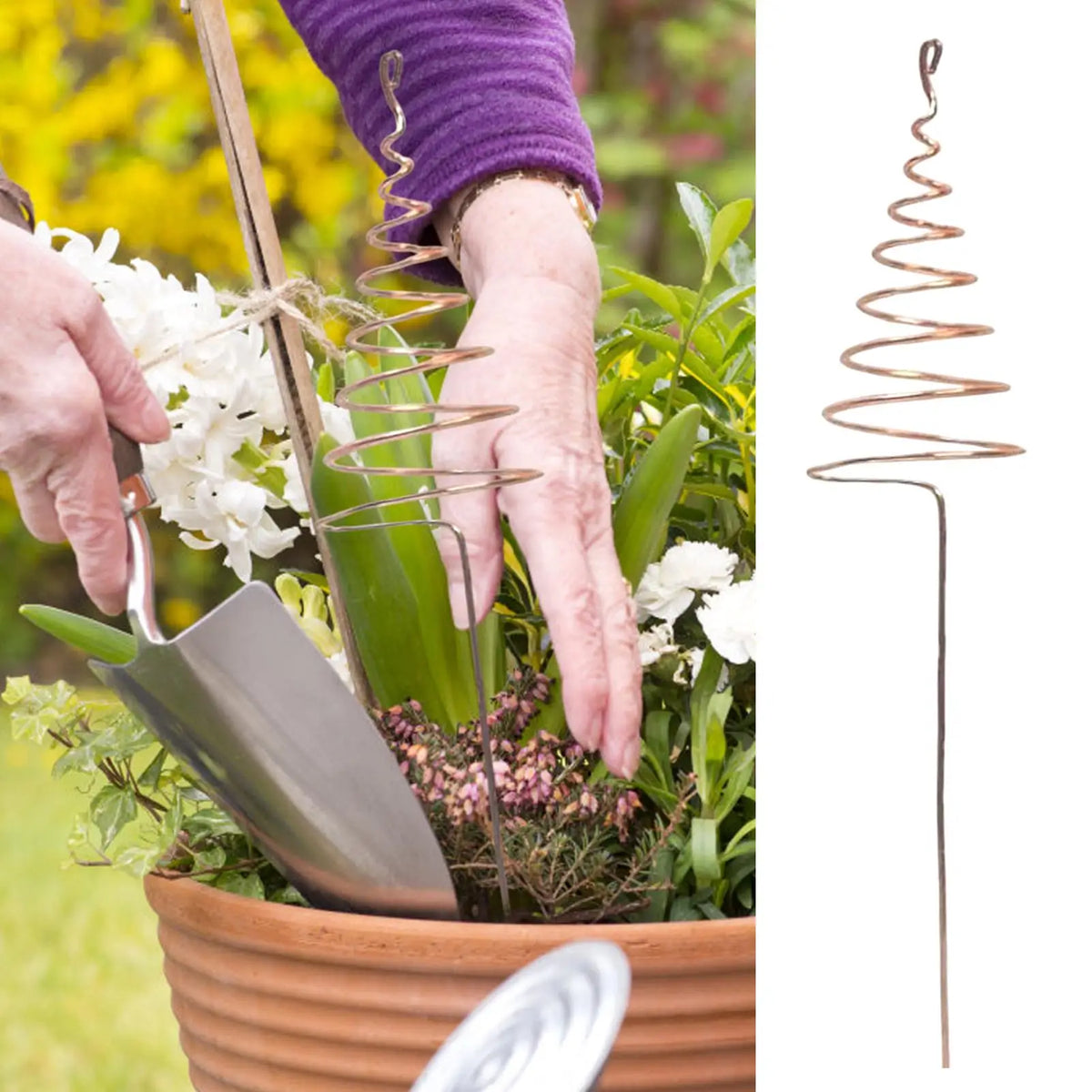 Copper Garden Stakes 6-Pack | Spiral Plant Support Rods