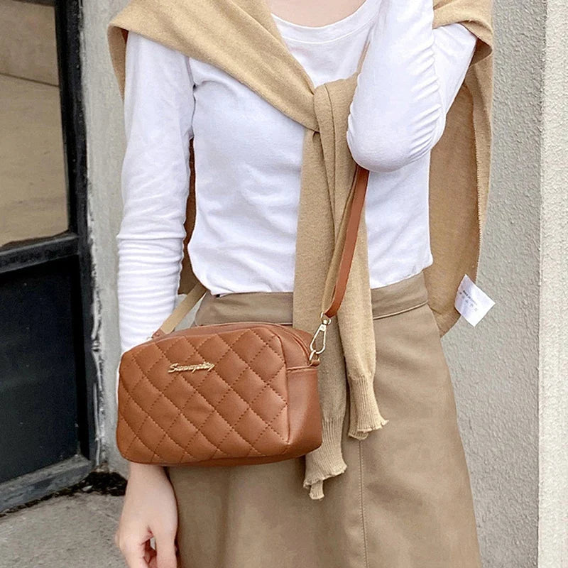 Women's Tassel Crossbody Bag | Quilted PU Shoulder Messenger Bag