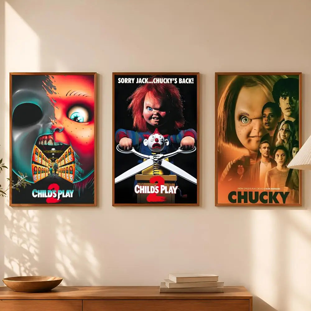 Chucky Horror Movie Self-Stick PVC Wall Poster – HD Waterproof