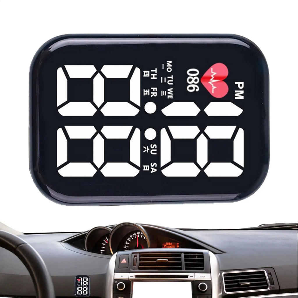 Waterproof LED Stick-On Dashboard Clock | Car Truck Bike Boat