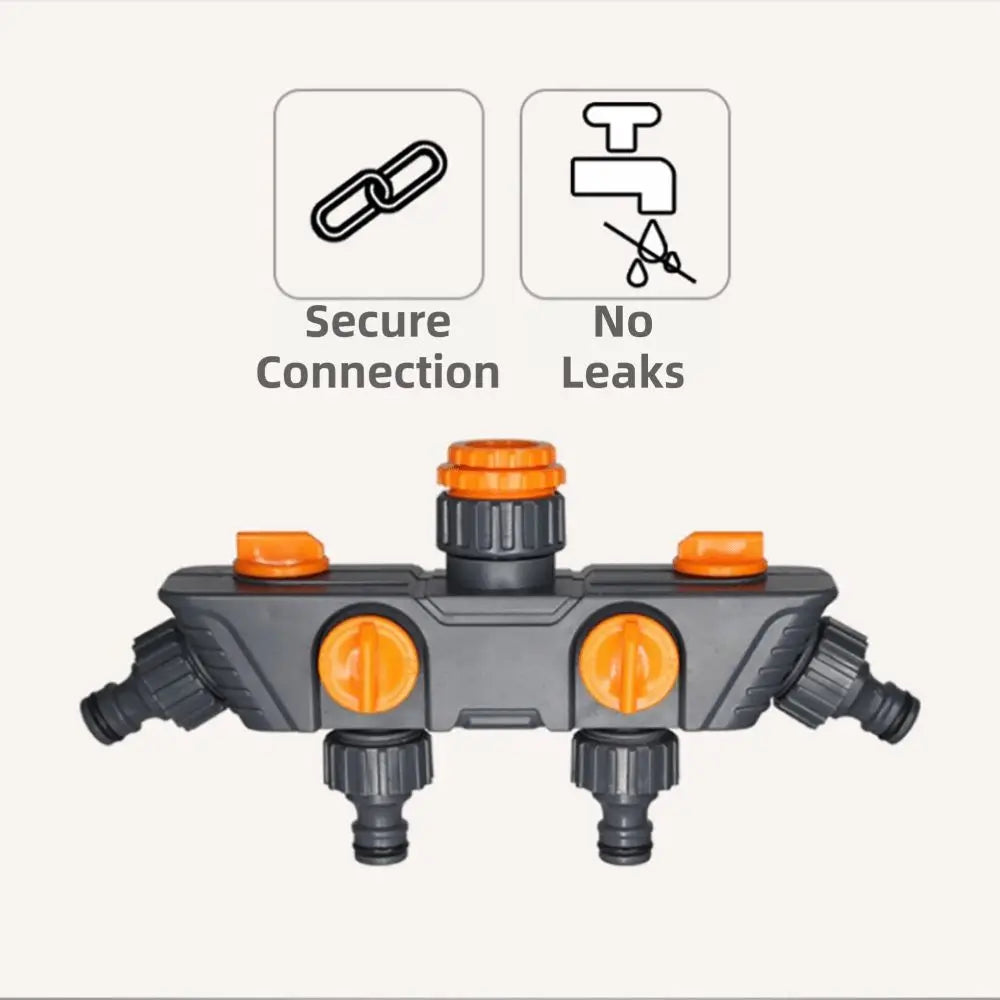 4-Way Garden Hose Splitter Diverter | 4 Independent Valves