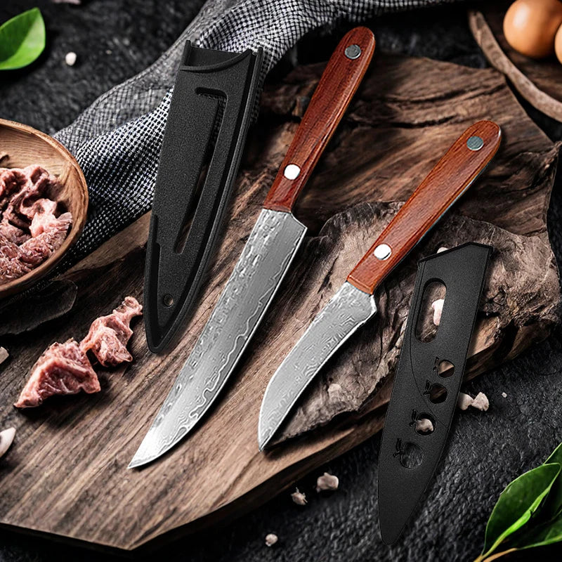 67-Layer Damascus Steel Knife – Paring & Utility Kitchen Set