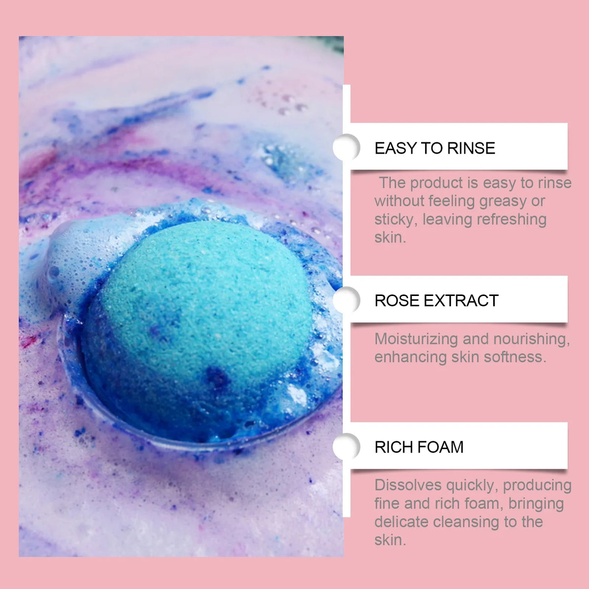 OceAura Lavender & Rose Bath Bomb Set – 6 Pc Aromatherapy