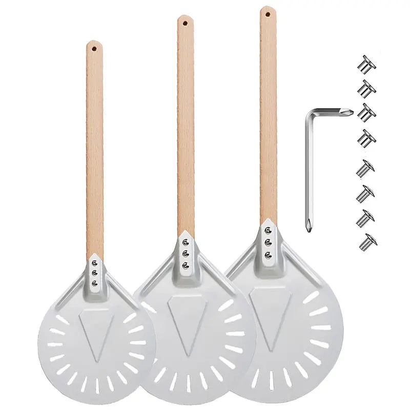 PGY Perforated Pizza Peel 7/8/9 Inch – Aluminum Wood Handle