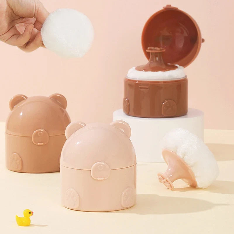 Bear Shape Powder Puff Box – Empty Container with Sifter