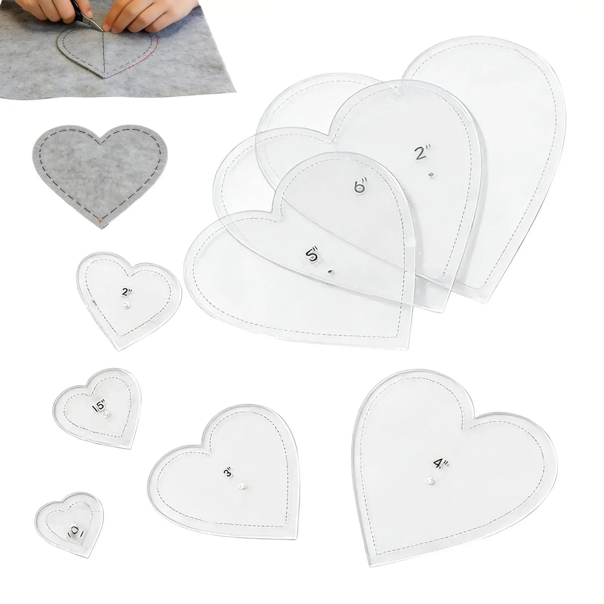Template Quilting Heart Shape Tool Templates Cutting Patterns Women