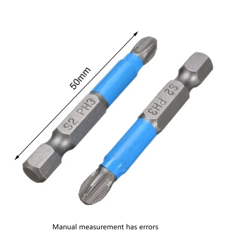 Magnetic Impact Screwdriver Bits 1/4" PH PZ Set 50mm – 6 Pcs