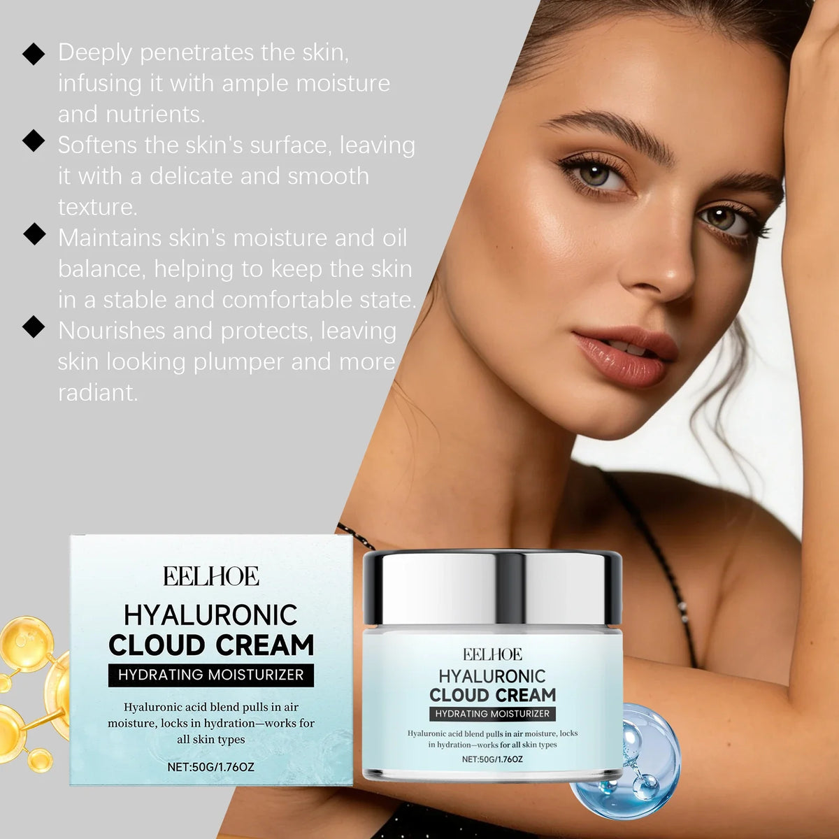 Hyaluronic Acid Facial Moisturizing Cream | Daily Hydration