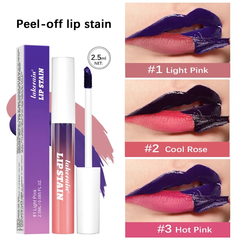Lakerain Waterproof Peel-Off Matte Lip Stain Tint – 3 Shades
