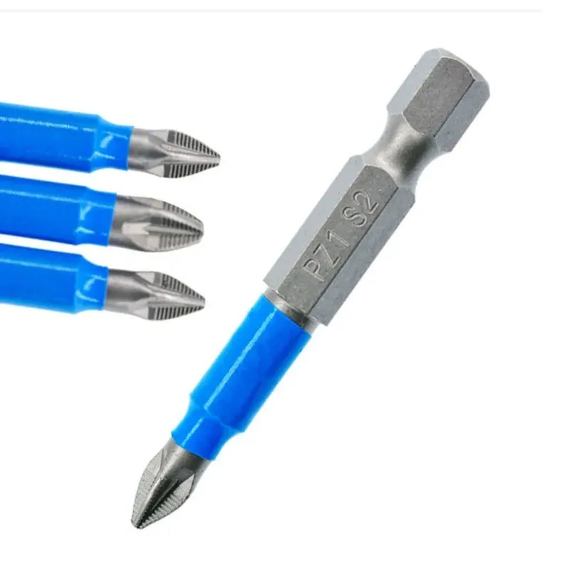 Magnetic Impact Screwdriver Bits 1/4" PH PZ Set 50mm – 6 Pcs