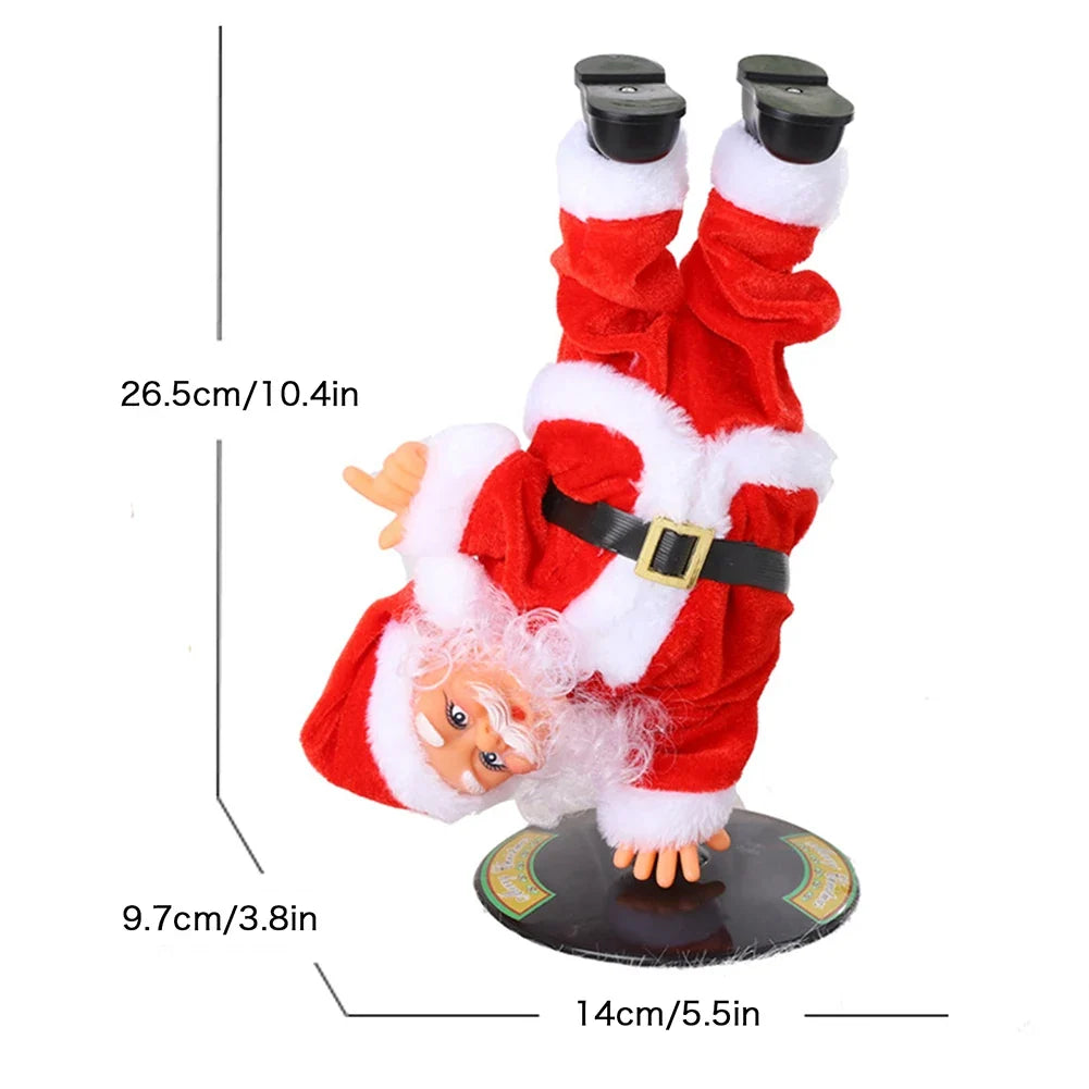 Breakdancing Headstand Santa Plush Toy – Singing & Spinning