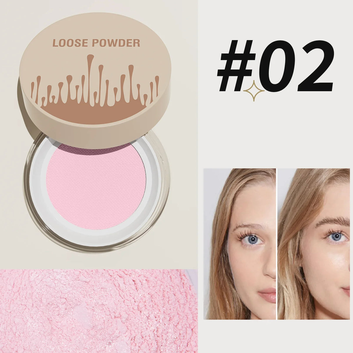 Hello Kiss Loose Setting Powder – 5 Shades, Matte Oil Control