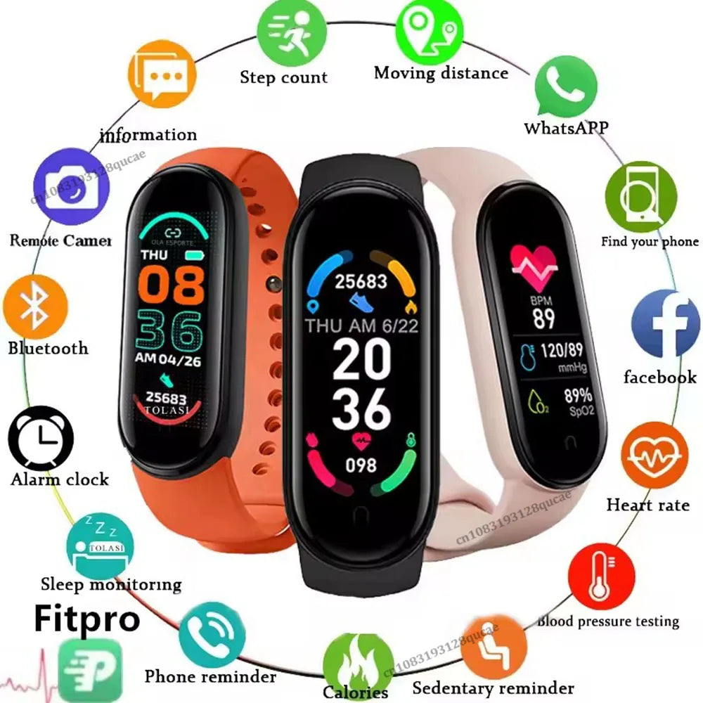 10-Pack Smart Fitness Band | Heart Rate, Sleep & GPS Tracker
