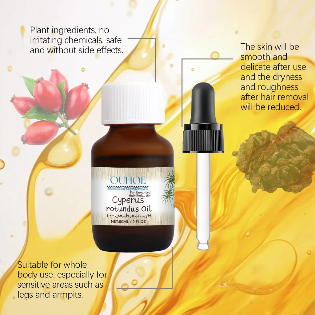Cyperus Rotundus Hair Inhibitor Oil – Body & Face 60ml