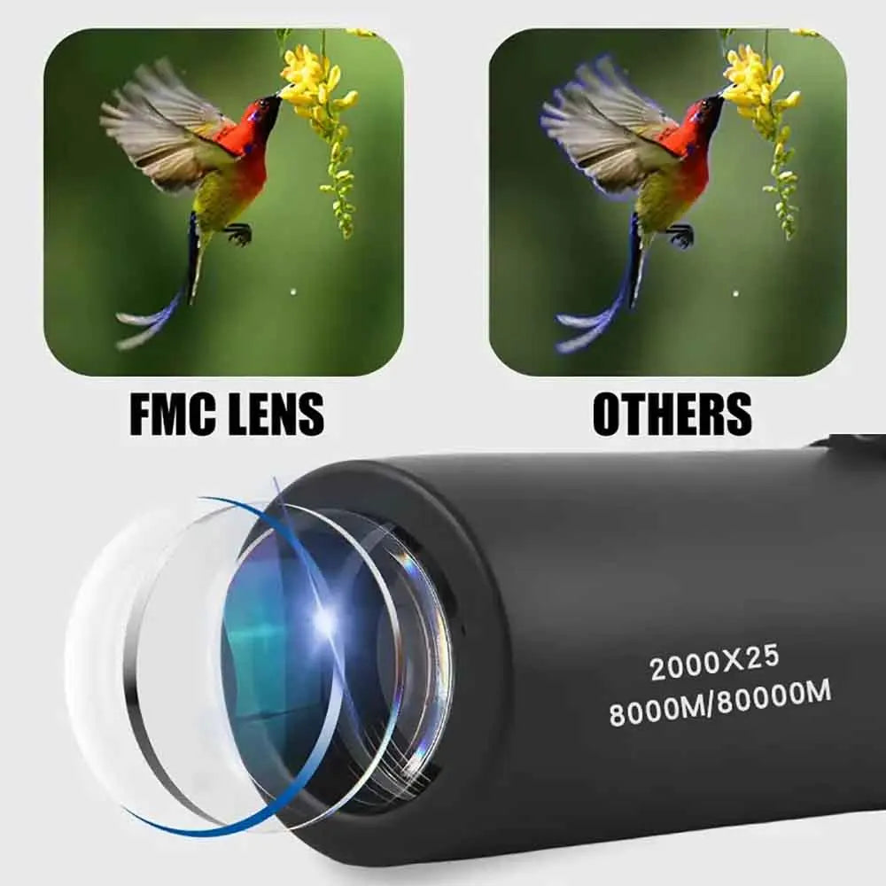 HD 2000x25 Monocular Telescope with Smartphone Holder