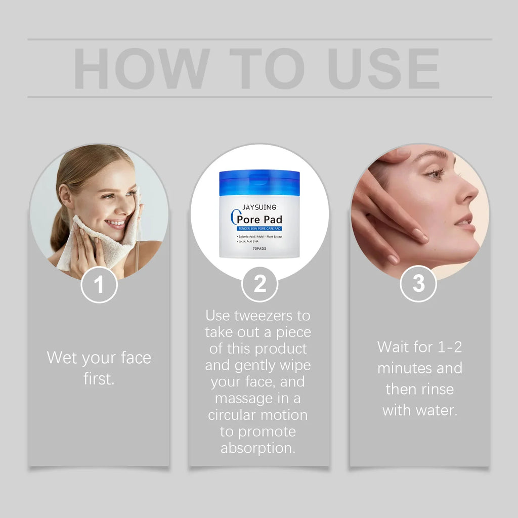 Jaysuing Hyaluronic Acid Exfoliating Cotton Pads 70pc